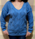 Красивый пуловер в стиле оверсайз - ручн